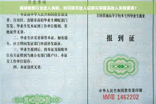 揭秘销售行业收入真相，如何撰写收入证明与掌握高收入关键要素？