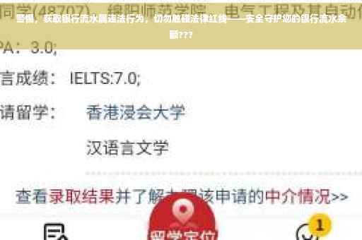 警惕，获取银行流水属违法行为，切勿触碰法律红线——安全守护您的银行流水余额???