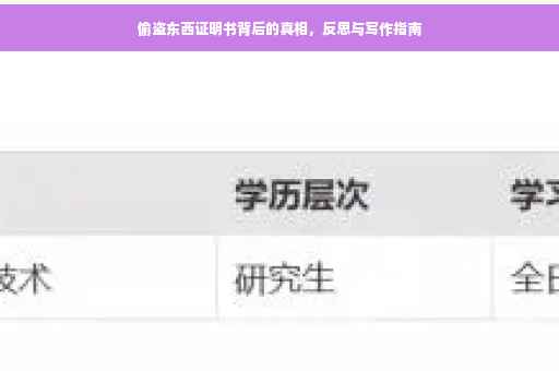 偷盗东西证明书背后的真相，反思与写作指南