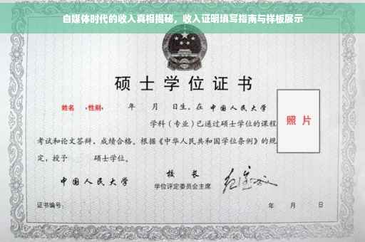 自媒体时代的收入真相揭秘，收入证明填写指南与样板展示