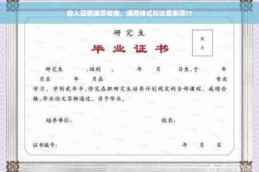 收入证明撰写指南，通用格式与注意事项??