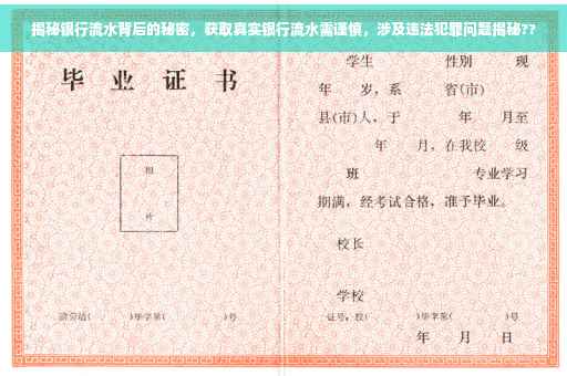 揭秘银行流水背后的秘密，获取真实银行流水需谨慎，涉及违法犯罪问题揭秘??
