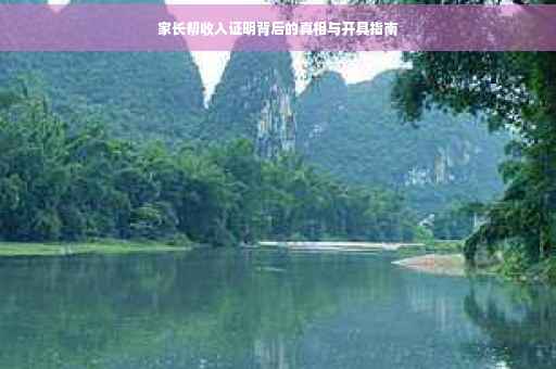 家长帮收入证明背后的真相与开具指南