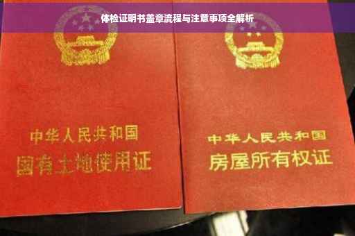 体检证明书盖章流程与注意事项全解析