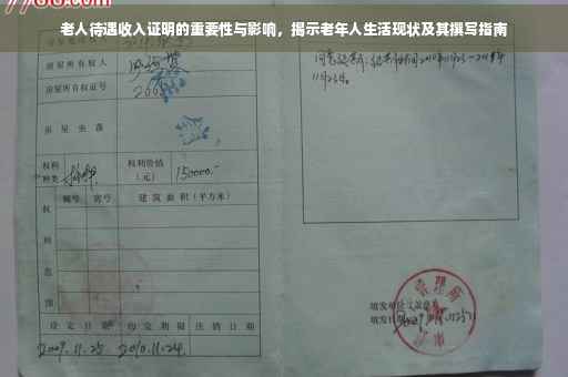老人待遇收入证明的重要性与影响，揭示老年人生活现状及其撰写指南