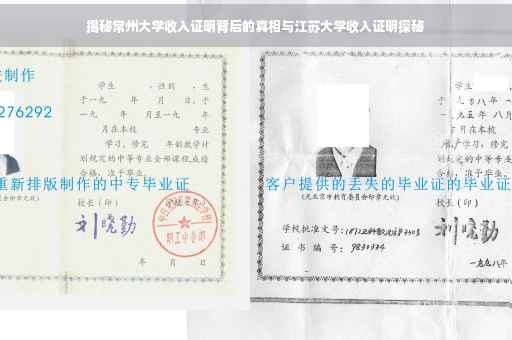 揭秘常州大学收入证明背后的真相与江苏大学收入证明探秘
