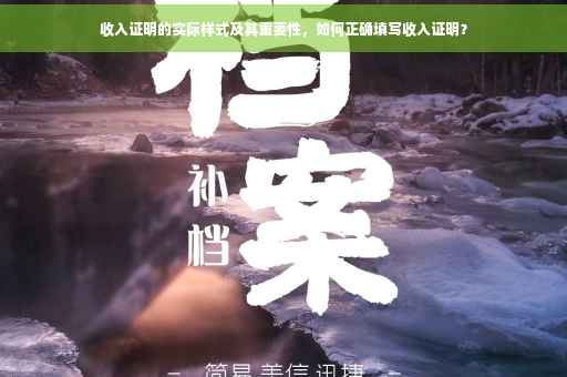 收入证明的实际样式及其重要性，如何正确填写收入证明？