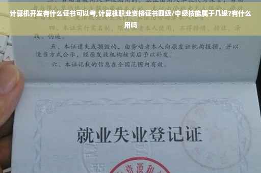 计算机开发有什么证书可以考,计算机职业资格证书四级/中级技能属于几级?有什么用吗