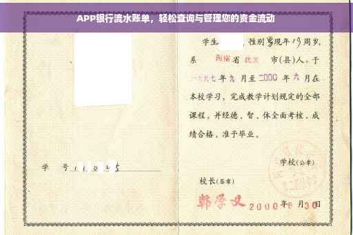 APP银行流水账单，轻松查询与管理您的资金流动