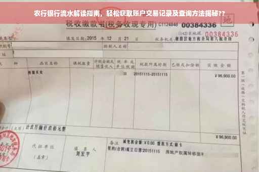 农行银行流水解读指南，轻松获取账户交易记录及查询方法揭秘??