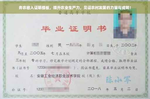 务农收入证明模板，提升农业生产力，见证农村发展的力量与成就！
