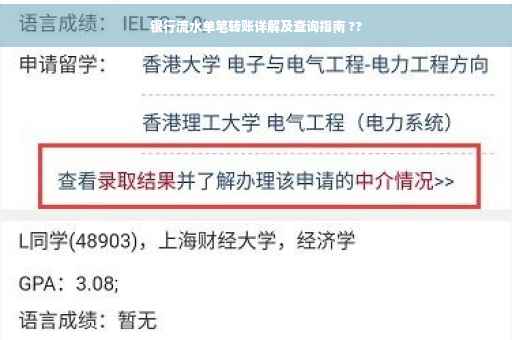 银行流水单笔转账详解及查询指南 ??