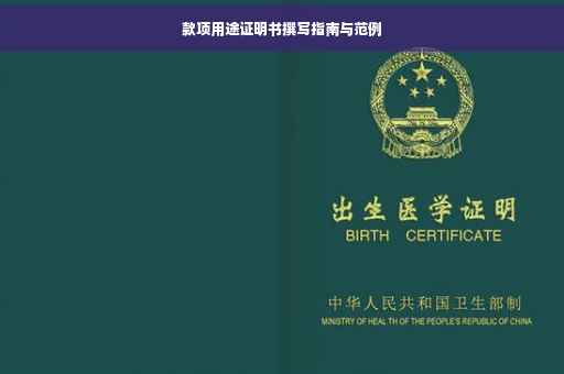 款项用途证明书撰写指南与范例