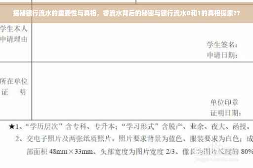揭秘银行流水的重要性与真相，零流水背后的秘密与银行流水0和1的真相探索??
