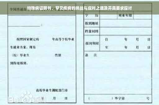 特殊病证明书，罕见疾病的挑战与应对之道及开具要求探讨