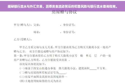揭秘银行流水与外汇交易，洞悉资金流动背后的犯罪风险与银行流水查询指南。