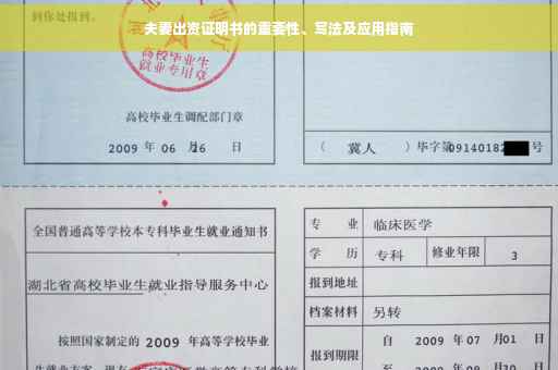 夫妻出资证明书的重要性、写法及应用指南