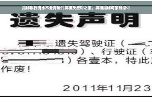 揭秘银行流水不全背后的真相及应对之策，真相揭秘与策略探讨