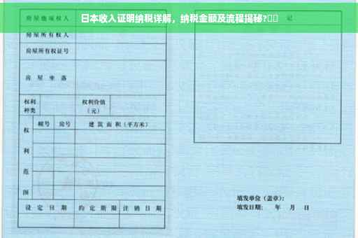 日本收入证明纳税详解，纳税金额及流程揭秘?⚡️