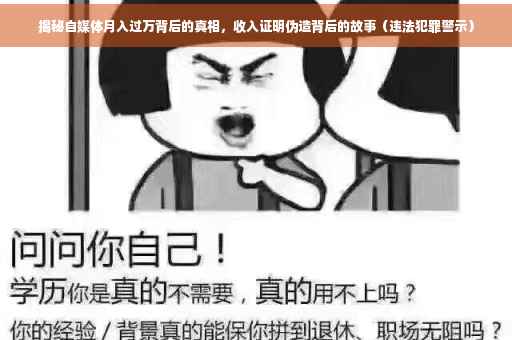 揭秘自媒体月入过万背后的真相，收入证明伪造背后的故事（违法犯罪警示）