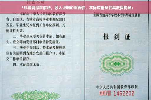 「珍爱网深度解析，收入证明的重要性、实际应用及开具流程揭秘」