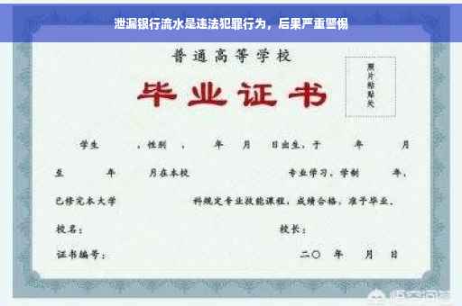 泄漏银行流水是违法犯罪行为，后果严重警惕