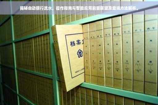 揭秘自动银行流水，操作指南与智能应用前景展望及查询方法解析。