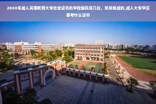 2000年成人高等教育大专毕业证书的学校编码是几位，怎样组成的,成人大专学历要考什么证书
