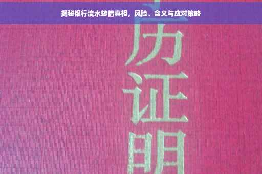 揭秘银行流水转借真相，风险、含义与应对策略