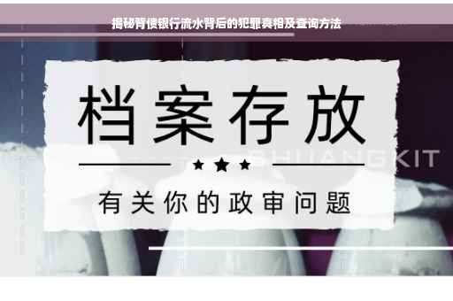 揭秘背债银行流水背后的犯罪真相及查询方法