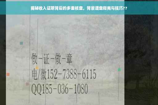 揭秘收入证明背后的多重核查，背景调查指南与技巧??