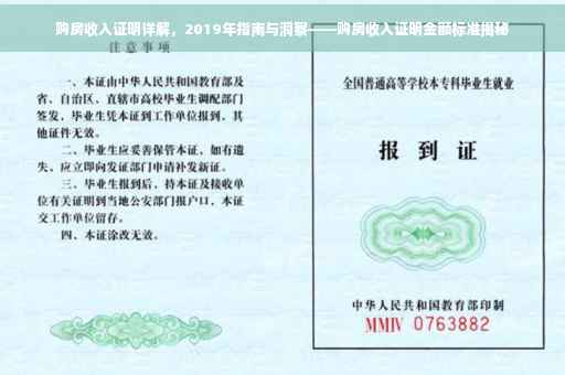 购房收入证明详解，2019年指南与洞察——购房收入证明金额标准揭秘
