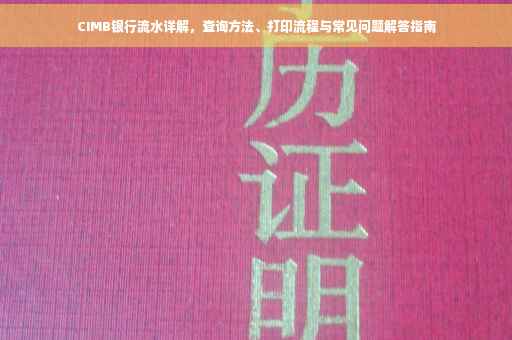 CIMB银行流水详解，查询方法、打印流程与常见问题解答指南