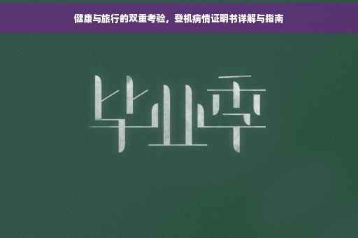 健康与旅行的双重考验，登机病情证明书详解与指南