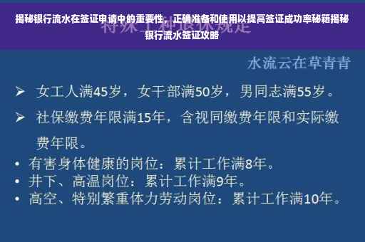 揭秘银行流水在签证申请中的重要性，正确准备和使用以提高签证成功率秘籍揭秘银行流水签证攻略