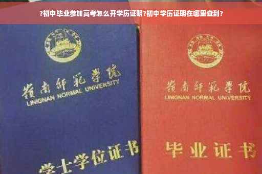 ?初中毕业参加高考怎么开学历证明?初中学历证明在哪里查到?