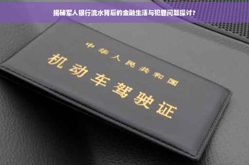 揭秘军人银行流水背后的金融生活与犯罪问题探讨?