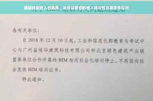 揭秘稳定收入的真相，如何证明你的收入稳定性及其条件探讨