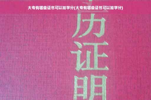 大专有哪些证书可以加学分(大专有哪些证书可以加学分)