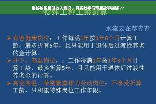 揭秘纳税证明收入情况，真实数字与背后故事揭秘 ??