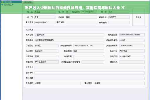 财产收入证明图片的重要性及应用，实用指南与图片大全 ?✨