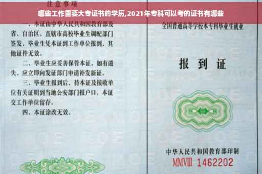 哪些工作需要大专证书的学历,2021年专科可以考的证书有哪些