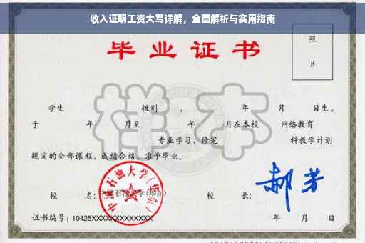 收入证明工资大写详解，全面解析与实用指南