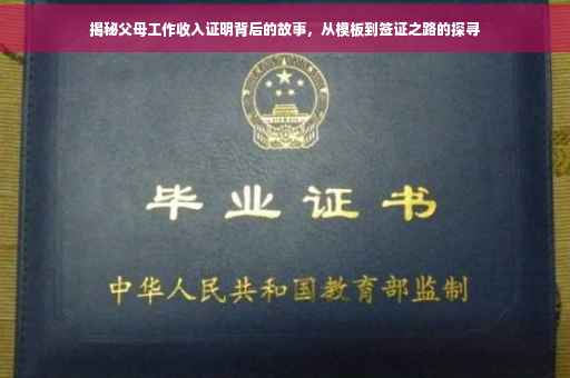 揭秘父母工作收入证明背后的故事，从模板到签证之路的探寻