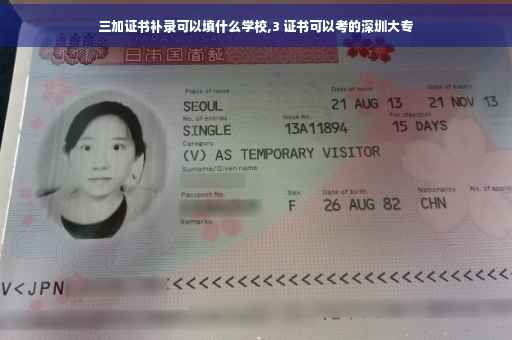 三加证书补录可以填什么学校,3 证书可以考的深圳大专