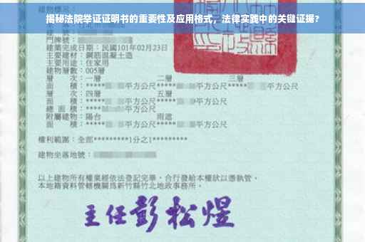 揭秘法院举证证明书的重要性及应用格式，法律实践中的关键证据?