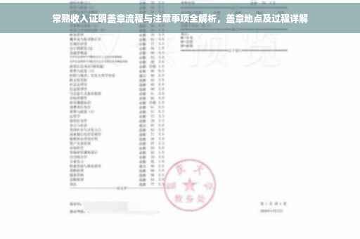 常熟收入证明盖章流程与注意事项全解析，盖章地点及过程详解