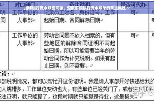 揭秘银行流水双面现象，深度解读银行流水账单的双重属性??