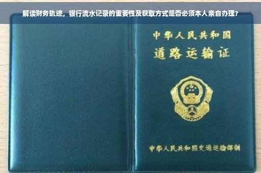 解读财务轨迹，银行流水记录的重要性及获取方式是否必须本人亲自办理？