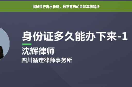 揭秘银行流水代码，数字背后的金融真相解析